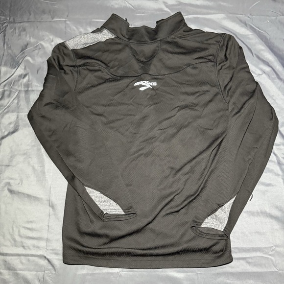 Brooks Jacket Mens L Black 1/4 Zip Running Gym Athletic Shirt Performance - Picture 9 of 9